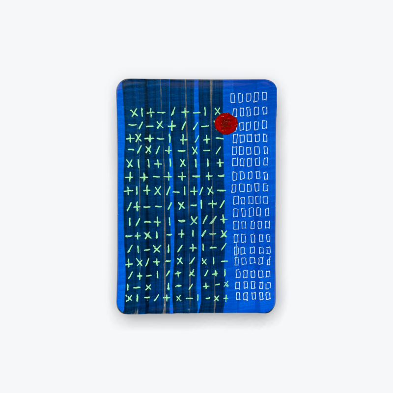 work on paper blue, green, red, white