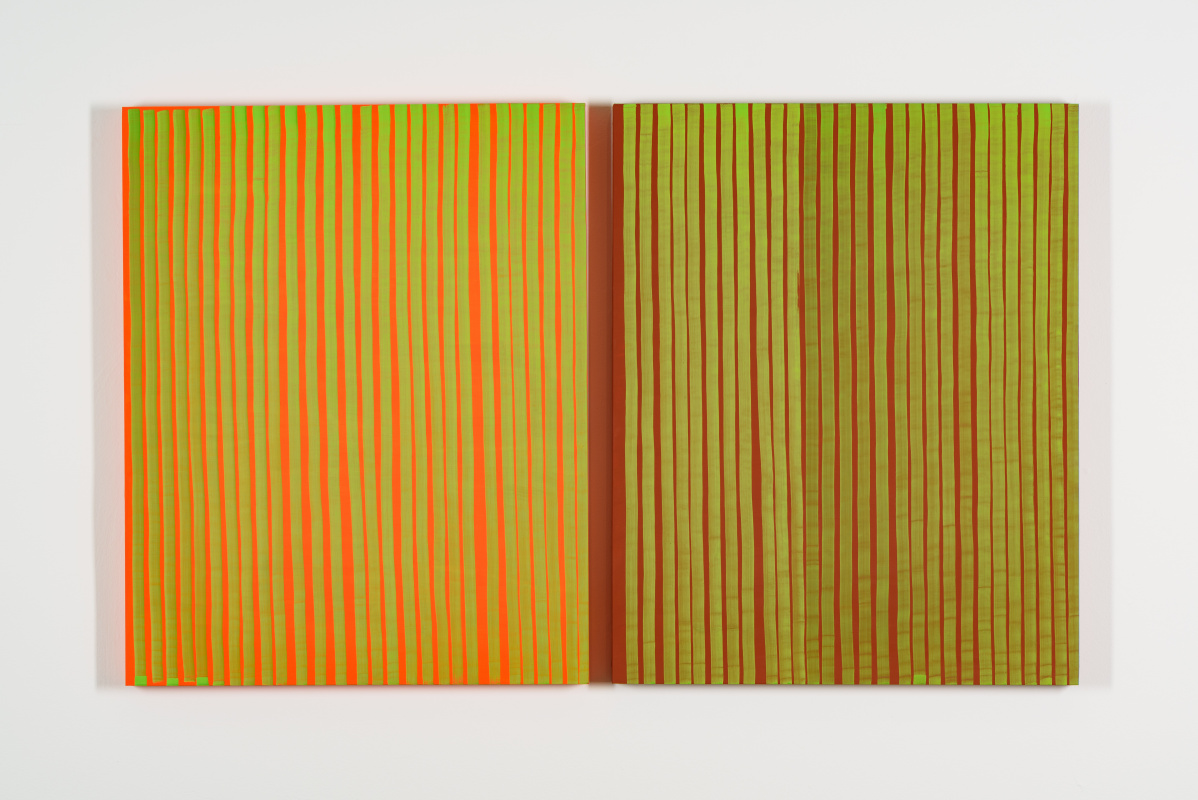 two panels, Flashe paint, montana markers,