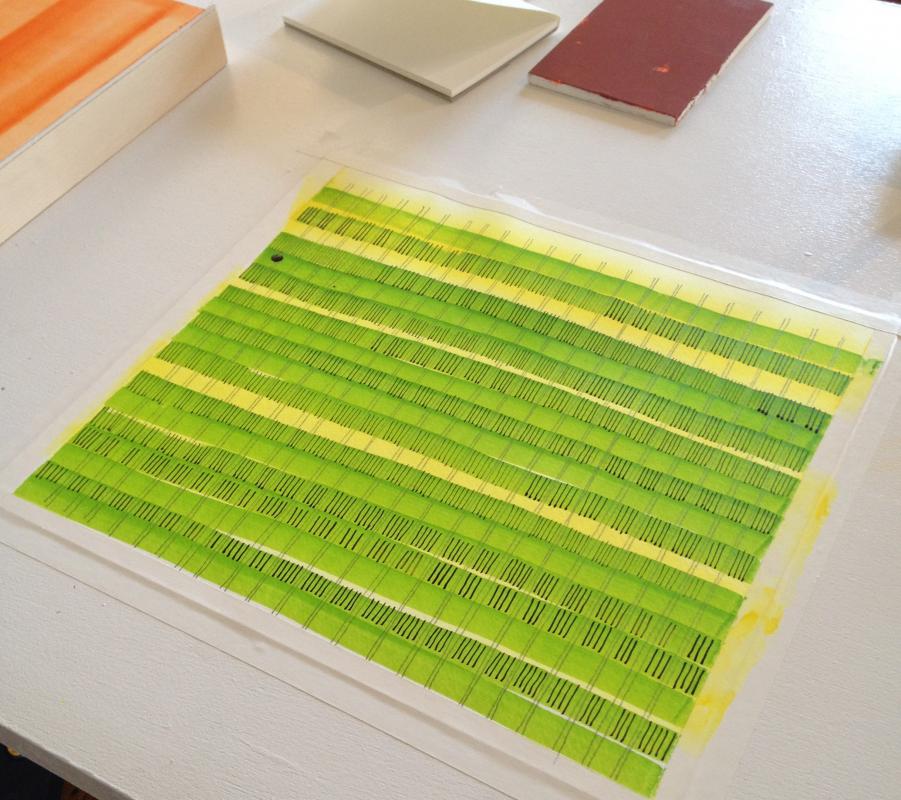 new green on watercolor paper