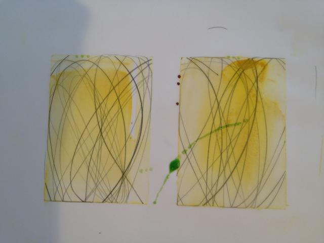 yellow duo drawings by stella untalan