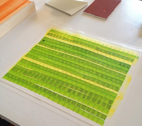 new green on watercolor paper