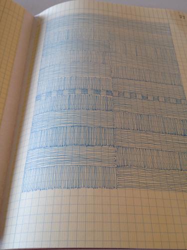 filling a page with lines in stella untalan's studio