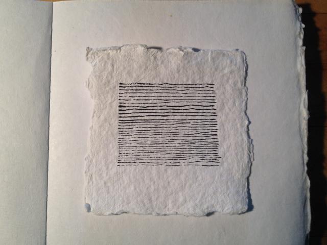 small paynes gray ink drawing on square paper by stella untalan